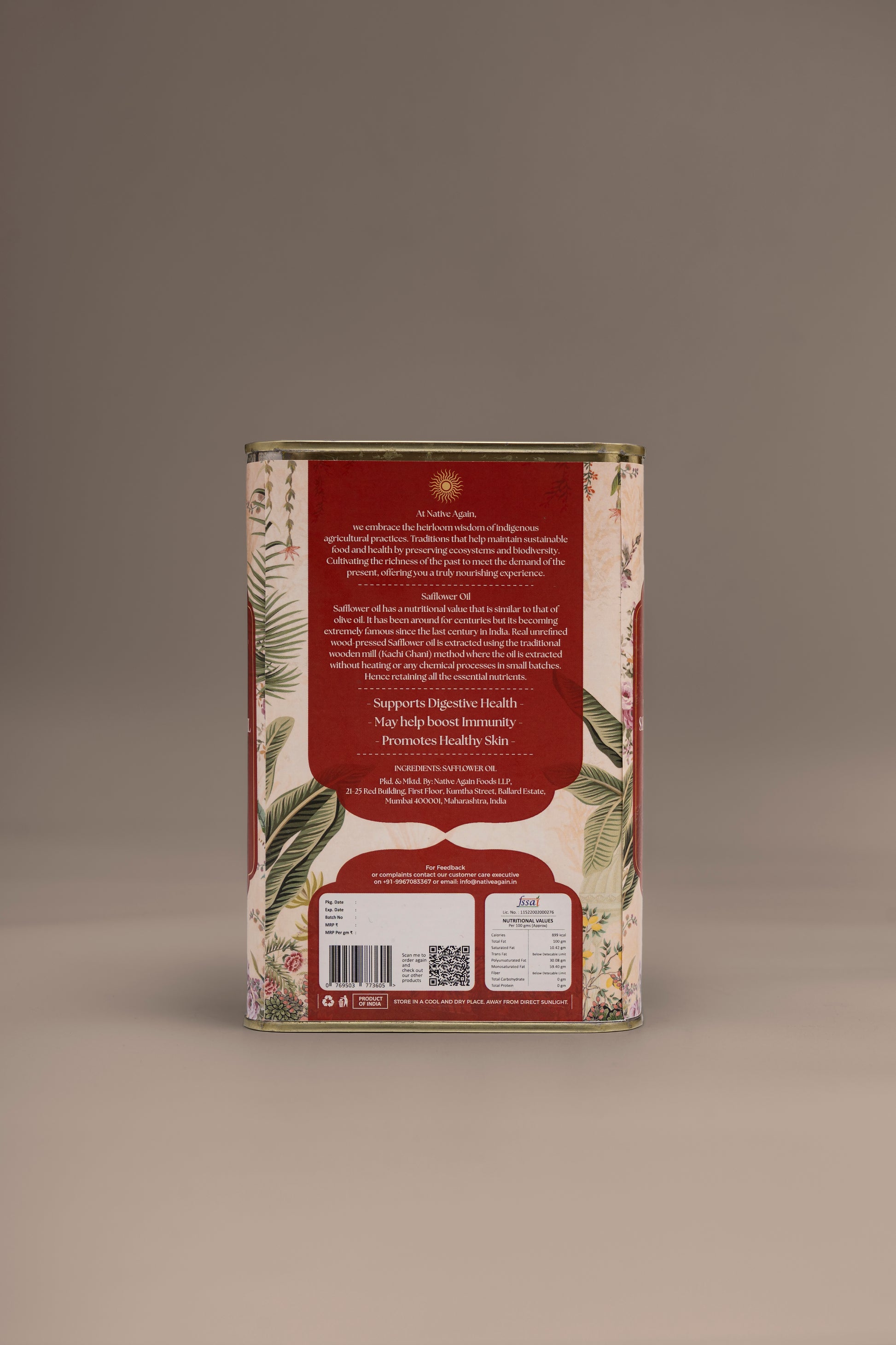 Heritage Wood Pressed Safflower Oil